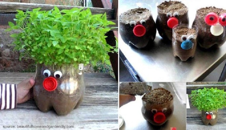 Kerajinan Tangan dari  Botol  Bekas  Berbentuk Pot  Bunga  